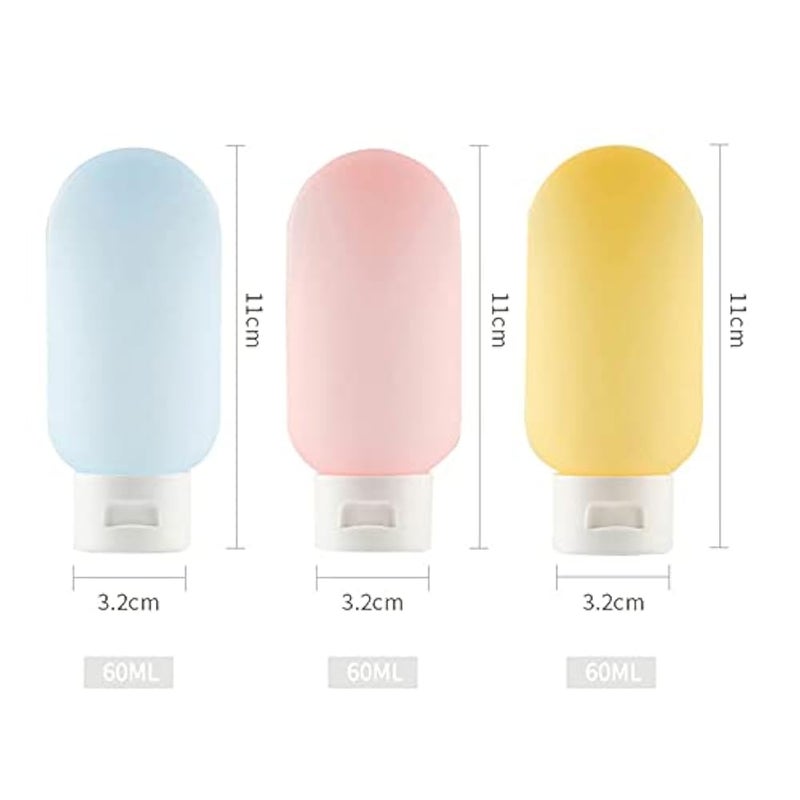 Somnr 3PCS Plastic Travel Bottles，Leak Proof Travel container for Toiletries,Squeezable Travel Accessories 2oz for Shampoo Conditioner Lotion Body Wash, One Size - Image 5