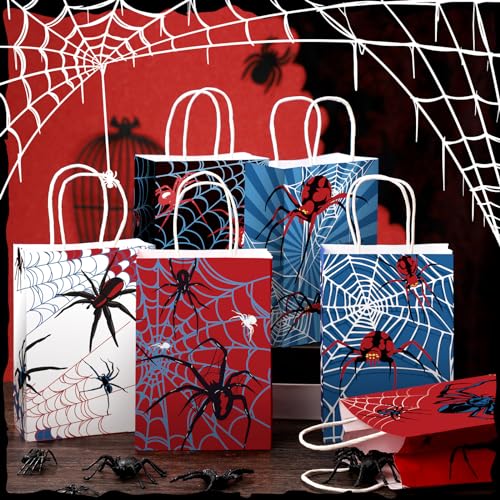 Epakh 24 Pcs Spider Party Favors Bags with Handles Spider Birthday Party Decorations Double Sided Goodie Candy Bags (Class Spider) - Image 2
