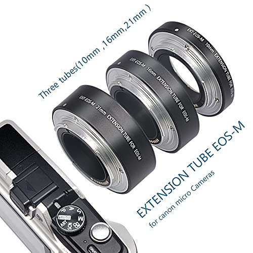Mcoplus Metal Auto Focus Macro Extension Tube Set for EOS EF-M Monut M6 M2 M3 M5 M50 M100 M200 Cameras - Image 2