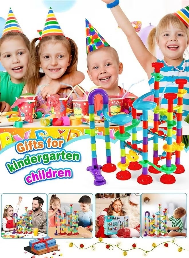 113 PCS versatile ball track building blocks, children's educational DIY assembly slides, children's creative construction slides, educational hands-on assembly parent-child interactive assembly toys, three-dimensional ball pipe building block sets, gifts for boys and girls - Image 4