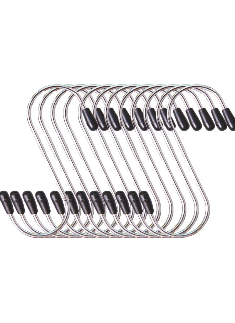 pepplo pepplo Heavy Duty S Hooks Stainless Steel S Shaped Hooks for Hanging Kitchenware Pan Pots Utensils Closet Clothes Bags Towels Plants Kitchen Hooks Hanger 3 inchSilver 12PCS  - Image 1