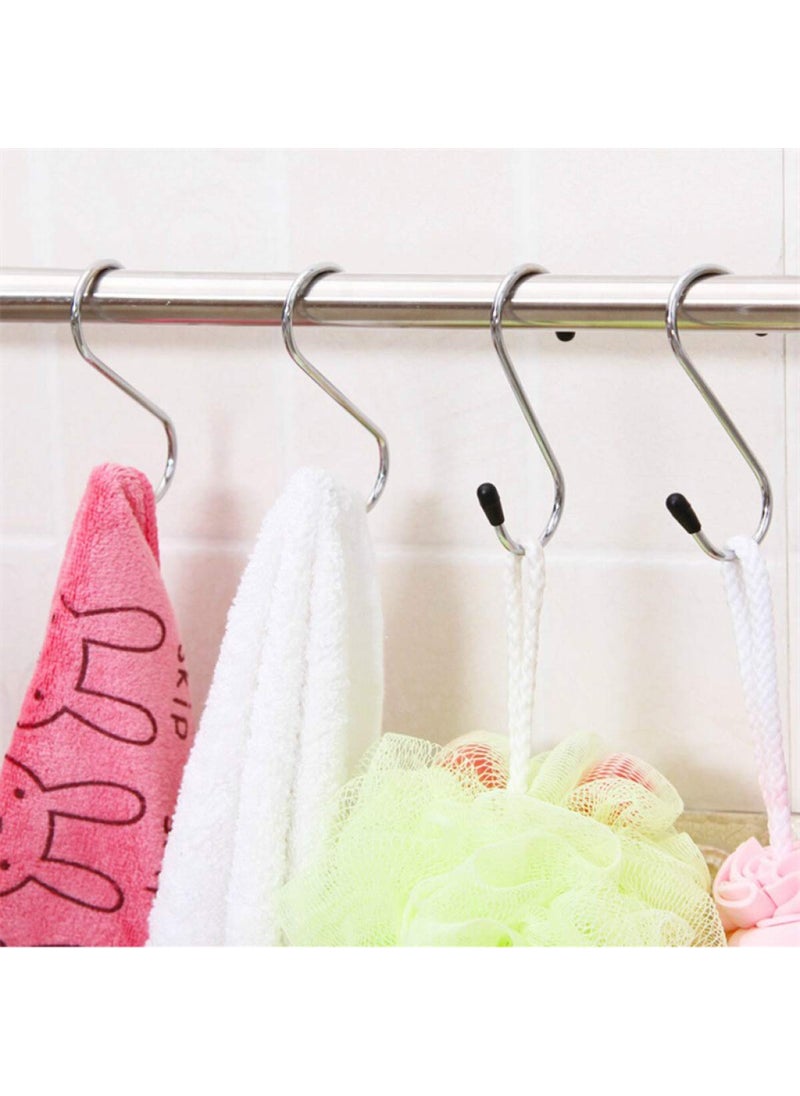 pepplo pepplo Heavy Duty S Hooks Stainless Steel S Shaped Hooks for Hanging Kitchenware Pan Pots Utensils Closet Clothes Bags Towels Plants Kitchen Hooks Hanger 3 inchSilver 12PCS  - Image 4