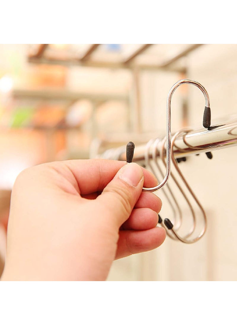 pepplo pepplo Heavy Duty S Hooks Stainless Steel S Shaped Hooks for Hanging Kitchenware Pan Pots Utensils Closet Clothes Bags Towels Plants Kitchen Hooks Hanger 3 inchSilver 12PCS  - Image 3