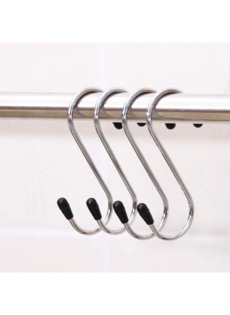 pepplo pepplo Heavy Duty S Hooks Stainless Steel S Shaped Hooks for Hanging Kitchenware Pan Pots Utensils Closet Clothes Bags Towels Plants Kitchen Hooks Hanger 3 inchSilver 12PCS  - Image 2