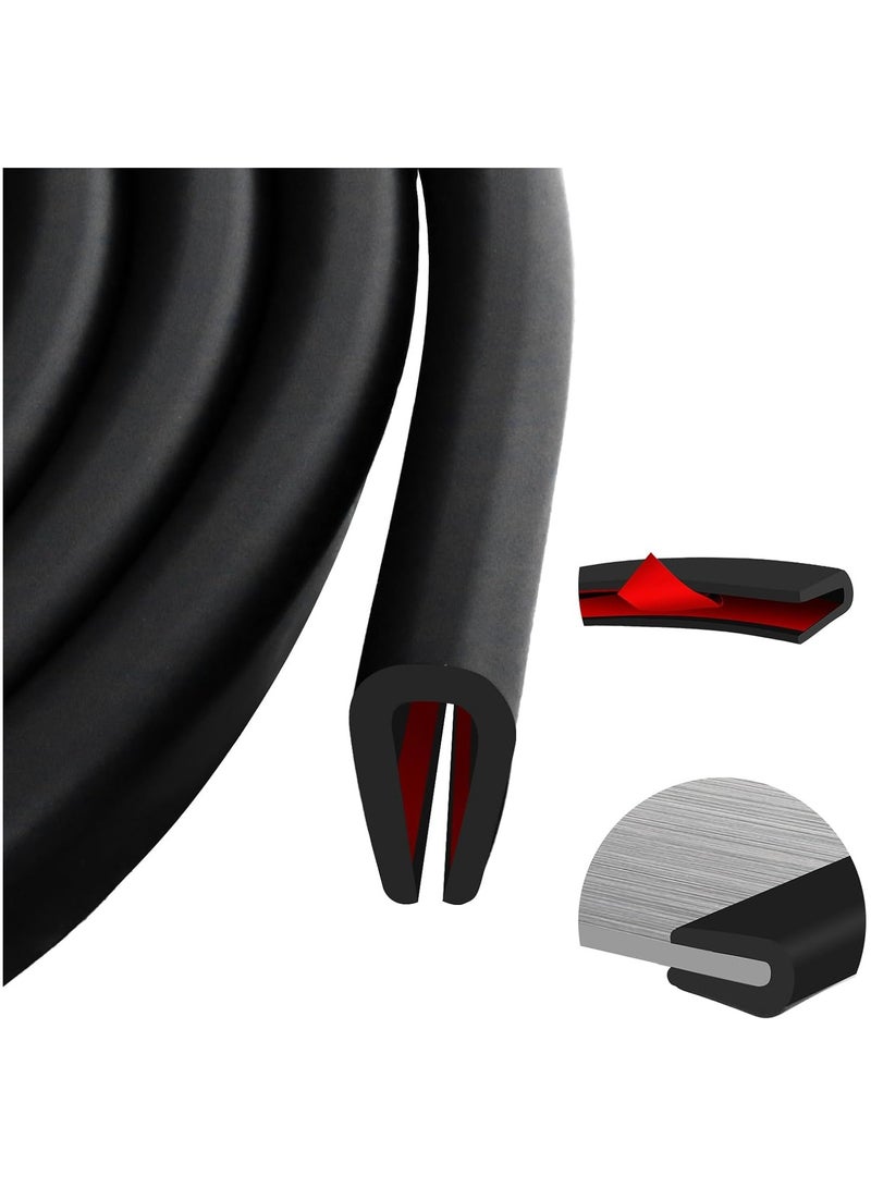 RATSAW Rubber Edging Trim 6 M Self Adhesive U Shaped Rubber Edging Car Door Edge Protector Rubber Seal Glass Edge Trim Sheet Metal Edging Strip Rubber Edge Protection - Image 1