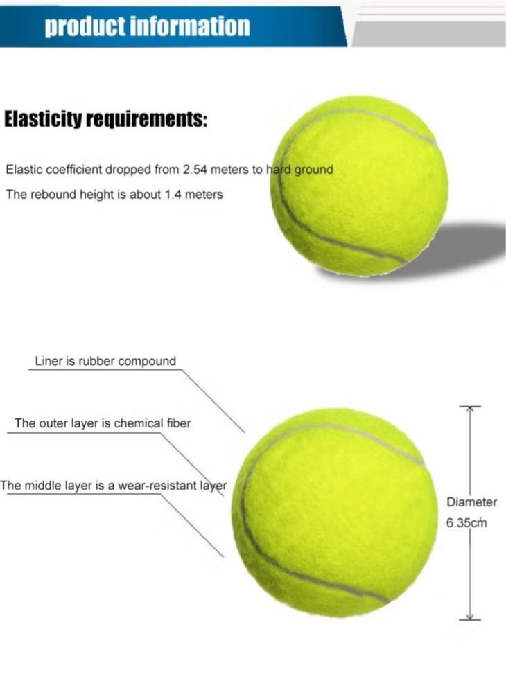 PYC 3 Piece Tennis Training Ball Set Suitable for Tournaments, Clubs, Cricket and Tennis Courts, Can Also Be Used for Tennis Training, Dog Toys, Body Massage - Image 2