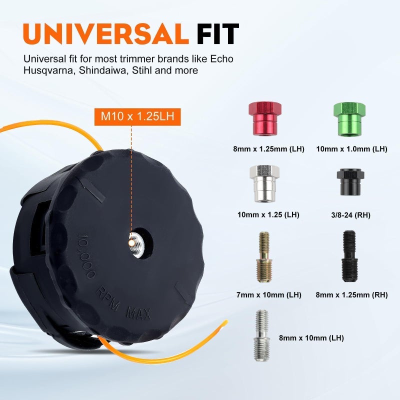 Hipa Speed Feed 400 Trimmer Head for Echo SRM225 GT225 PAS225 SRM210 SRM2100 SRM230 SRM250 PAS210 PAS230 PAS260 String Trimmer Replace 99944200907 Universal Trimmer Head - Image 5