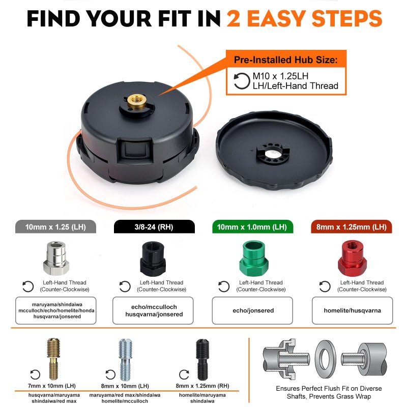 Hipa Speed Feed 400 Trimmer Head for Echo SRM225 GT225 PAS225 SRM210 SRM2100 SRM230 SRM250 PAS210 PAS230 PAS260 String Trimmer Replace 99944200907 Universal Trimmer Head - Image 2