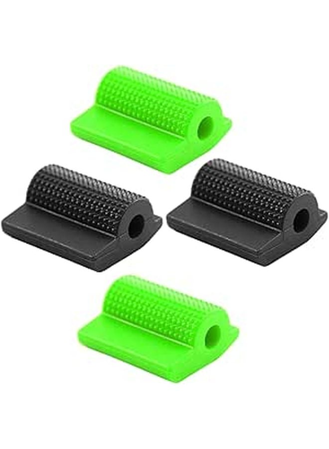 4Pcs Non Slip Motorcycle Gear Shift Lever Rubber Covers Green Black Pedal Caps - Image 1