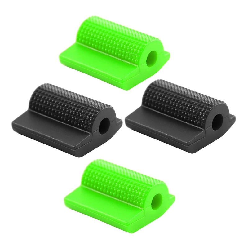 4Pcs Non Slip Motorcycle Gear Shift Lever Rubber Covers Green Black Pedal Caps - Image 2