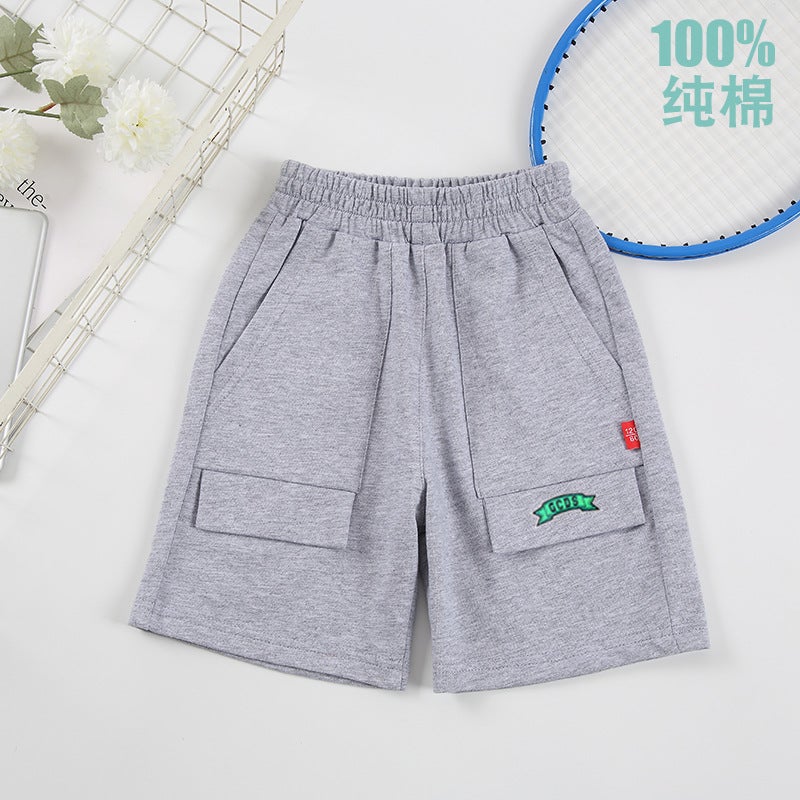 In-Stock Export Boys' And Girls' Pure Cotton Shorts Children'S Knee-Length Sports Loose Casual Pants - Image 2