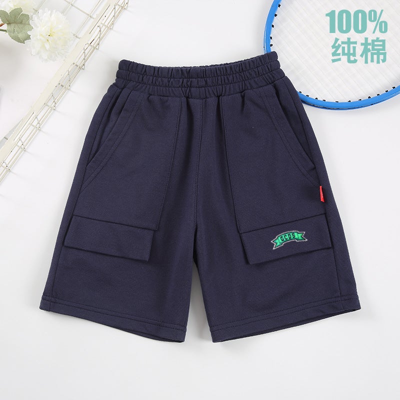 In-Stock Export Boys' And Girls' Pure Cotton Shorts Children'S Knee-Length Sports Loose Casual Pants - Image 4