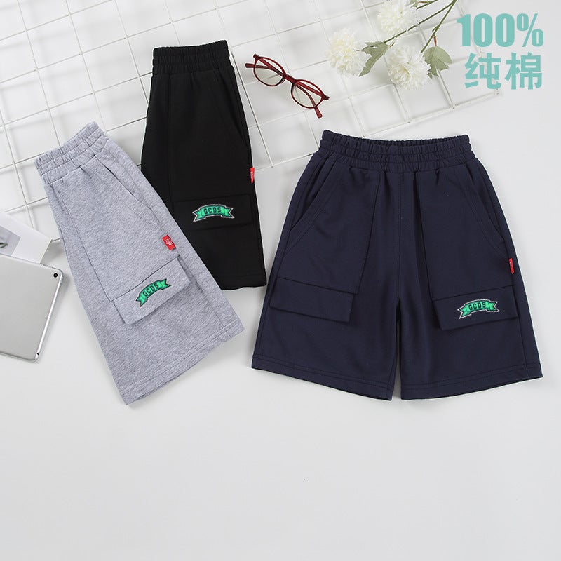 In-Stock Export Boys' And Girls' Pure Cotton Shorts Children'S Knee-Length Sports Loose Casual Pants - Image 5