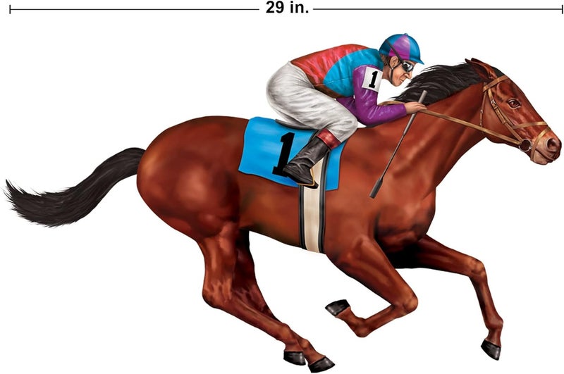 Beistle بيستل 8 عداد دمى خيول سباق لوازم لعبة سباق الخيل لوازم حفلات سباق الخيل زينة حفلات ذات طابع خيول إكسسوارات حفلة الفارس 29 - Image 3