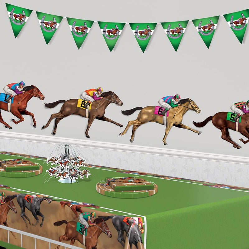 Beistle بيستل 8 عداد دمى خيول سباق لوازم لعبة سباق الخيل لوازم حفلات سباق الخيل زينة حفلات ذات طابع خيول إكسسوارات حفلة الفارس 29 - Image 2