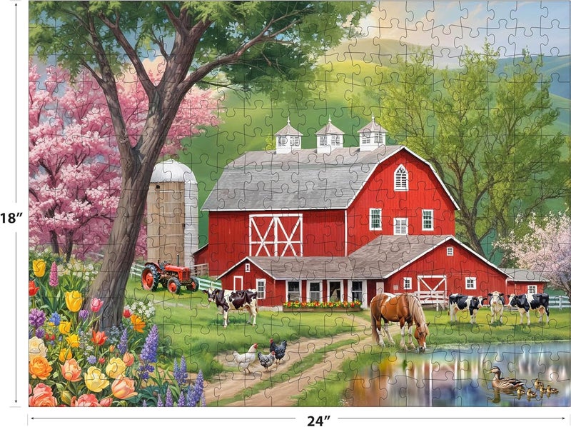 Rose Art RoseArt - Puzzle Collector - Spring Morning Moments 300 Piece Jigsaw Puzzle for Adults - Farm Landscape - Image 4