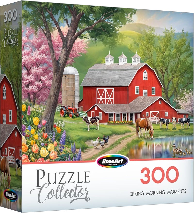Rose Art RoseArt - Puzzle Collector - Spring Morning Moments 300 Piece Jigsaw Puzzle for Adults - Farm Landscape - Image 1