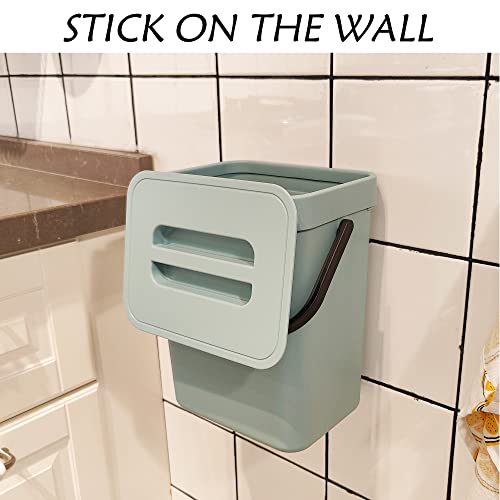stonespace Compost Bin Indoor Kitchen Sealed, Mountable Compost Bucket, Hanging Food Waste Bin for Kitchen,1.3 Gallon/ 5L Blue - Image 4