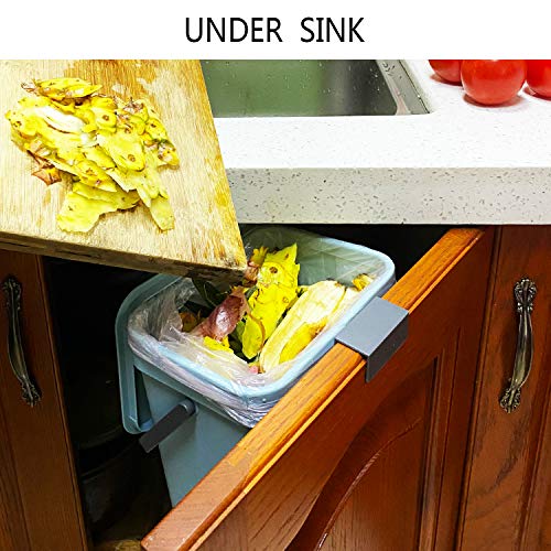 stonespace Compost Bin Indoor Kitchen Sealed, Mountable Compost Bucket, Hanging Food Waste Bin for Kitchen,1.3 Gallon/ 5L Blue - Image 2