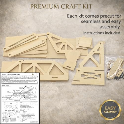 Pathfinders STEM Kit Bridge Building Kit Wooden Mechanical Engineering Toy for Kids Ages 79 Strauss Bascule Bridge 3D Puzzle Educational Science STEM Project - Image 5