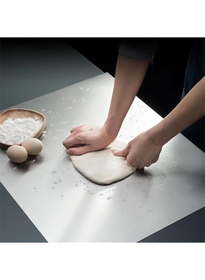 Large Stainless Steel Cutting Board with Counter Lip– Non-Slip Pastry Board - Image 4