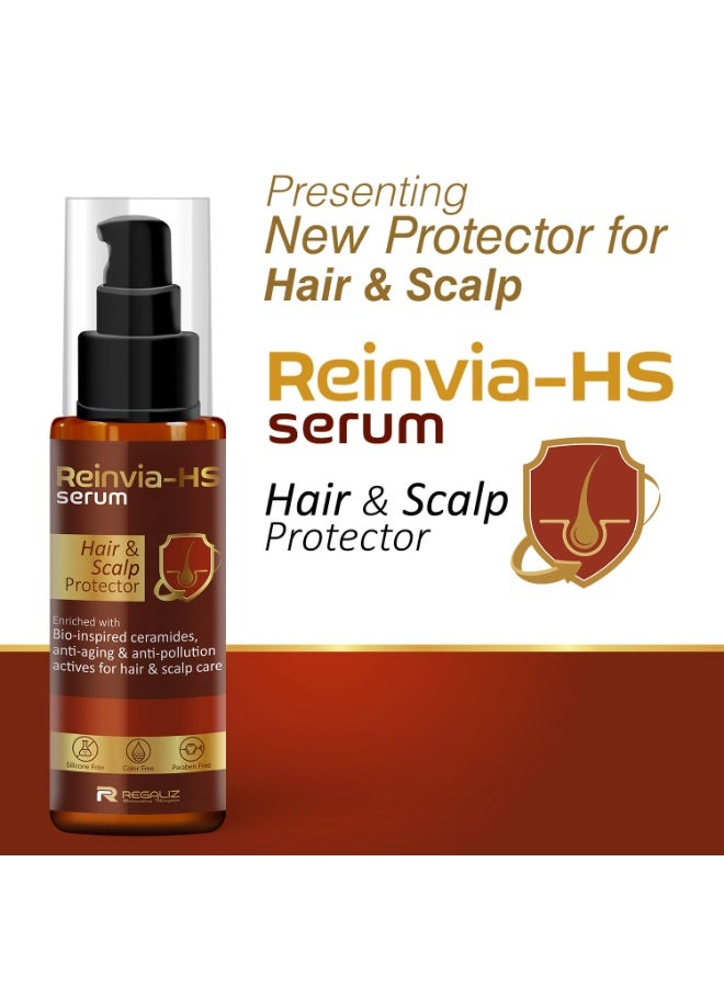 Regaliz Reinvia-HS Hair & Scalp Protector Serum with Ceramides for UV & Environmental Protection, Lightweight & Hydrating Formula, 90ml - Image 4