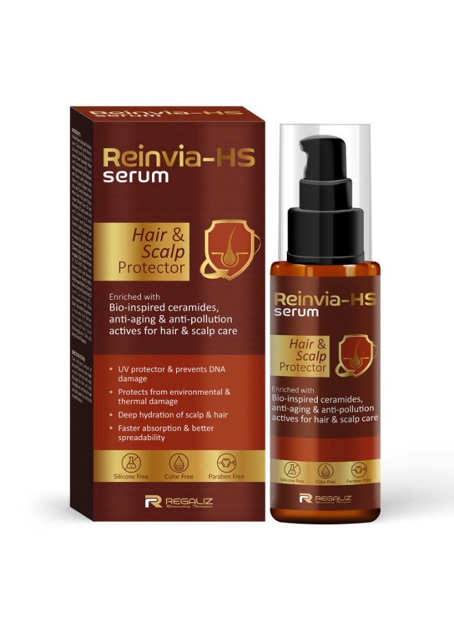 Regaliz Reinvia-HS Hair & Scalp Protector Serum with Ceramides for UV & Environmental Protection, Lightweight & Hydrating Formula, 90ml - Image 1