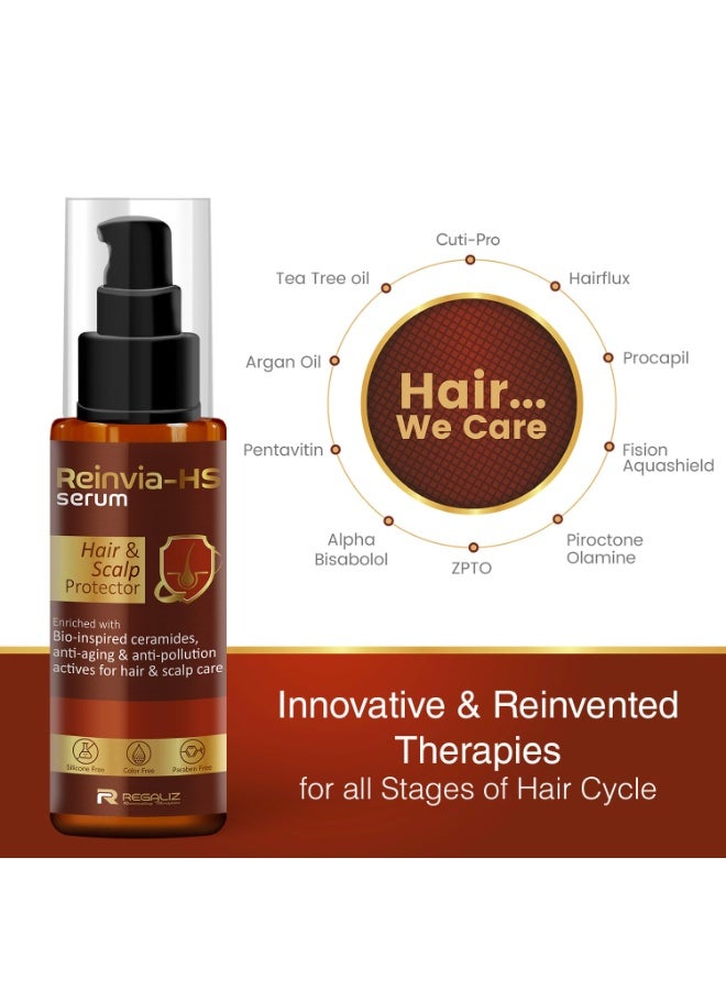 Regaliz Reinvia-HS Hair & Scalp Protector Serum with Ceramides for UV & Environmental Protection, Lightweight & Hydrating Formula, 90ml - Image 2