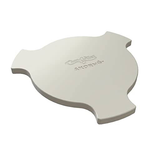 Char-Griller® AKORN Jr Charcoal Grill and Smoker Ceramic Smokin' Stone Accessory for Low-and-Slow Indirect BBQ Smoking Methods in Ivory, 11.75" L x 11.75" W, .75" H, Model 6211 - Image 1