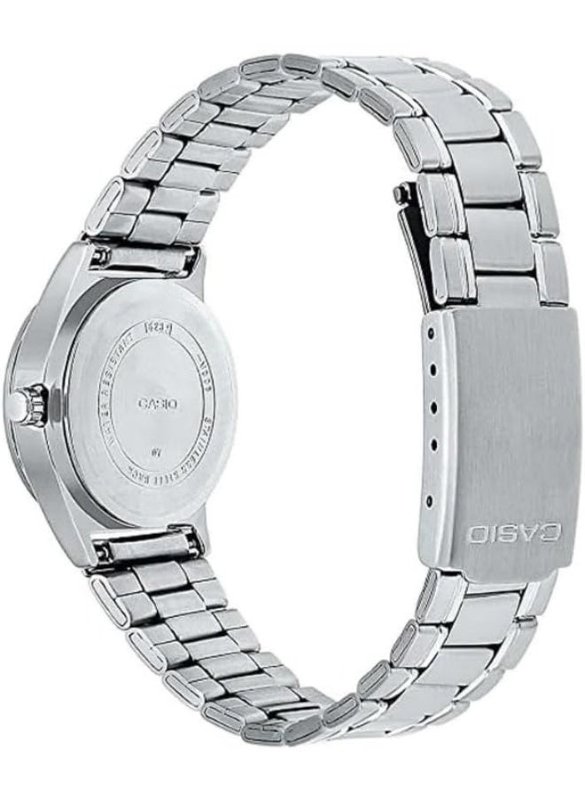 كاسيو Analog Women’s Watch LTP-V006D-1BUDF, 25 mm Black Dial, Stainless Steel Case, Silver Stainless Steel Band, Water Resistant - Image 2