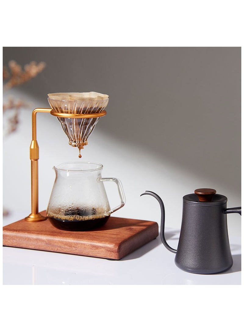 Captaintech Adjustable Pour Over Filter Coffee Dripper Station with Wooden Base Stand  - Image 2
