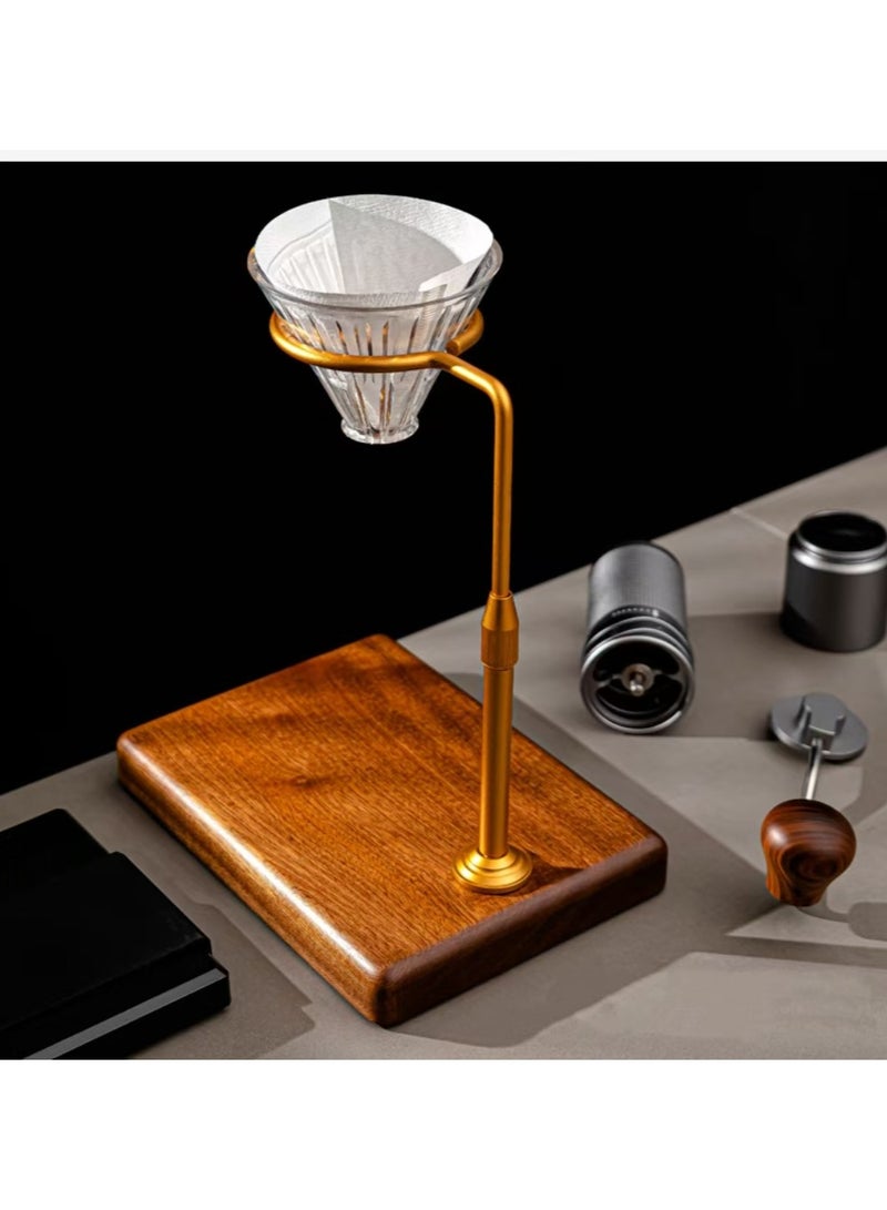 Captaintech Adjustable Pour Over Filter Coffee Dripper Station with Wooden Base Stand  - Image 5