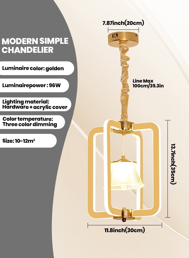 YATAI LIGHTING مصباح معلق LED حديث من YATAI، مصباح معلق ثلاثي الألوان 96 وات، مصباح معلق من الأكريليك، مصباح ثريا LED لطاولة الطعام والمطعم والمطبخ  - Image 2