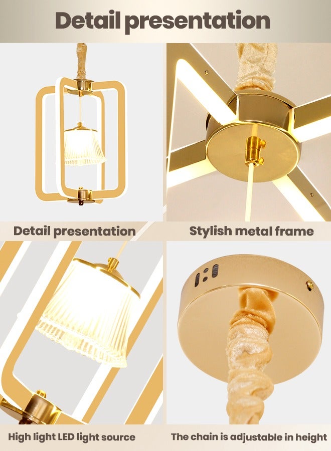YATAI LIGHTING مصباح معلق LED حديث من YATAI، مصباح معلق ثلاثي الألوان 96 وات، مصباح معلق من الأكريليك، مصباح ثريا LED لطاولة الطعام والمطعم والمطبخ  - Image 4