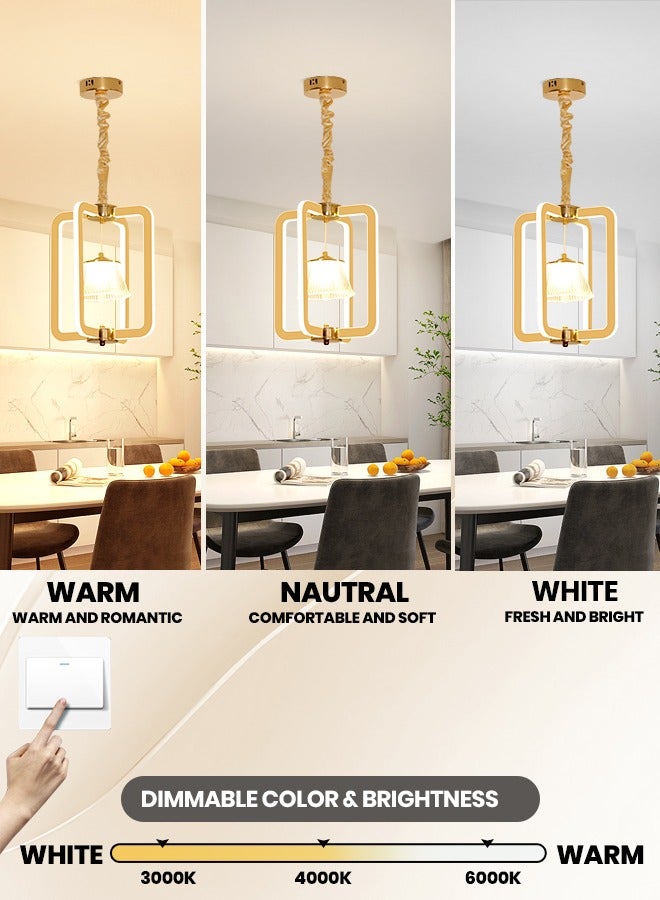 YATAI LIGHTING مصباح معلق LED حديث من YATAI، مصباح معلق ثلاثي الألوان 96 وات، مصباح معلق من الأكريليك، مصباح ثريا LED لطاولة الطعام والمطعم والمطبخ  - Image 3