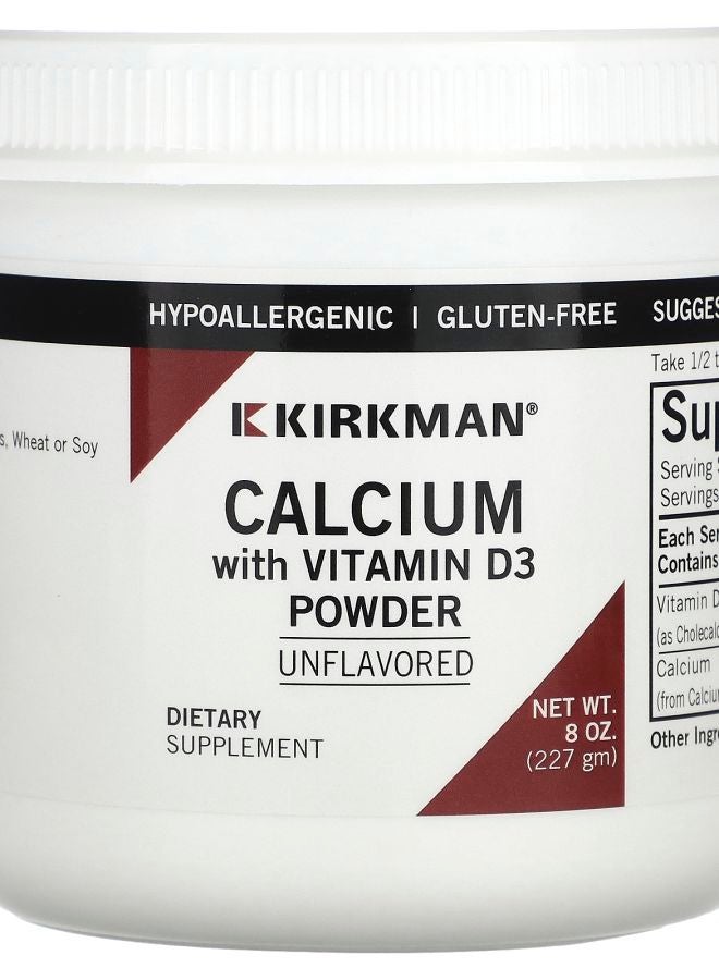 Calcium with Vitamin D3 Powder Unflavored 8 oz (227 g)