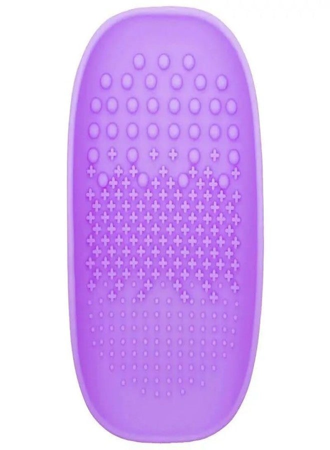 MobFest شريط تنظيف فرش المكياج المصنوع من السيليكون المرن من موب فيست®، صينية تنظيف فرش ظلال العيون، قطعة واحدة (بنفسجي) - Image 1