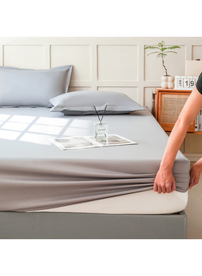 Life Style Plain cotton Fitted Sheet 180cm Set of 3 (2 pillowcases+1 sheet) for Hotels Homes Touristic Villages - Image 4