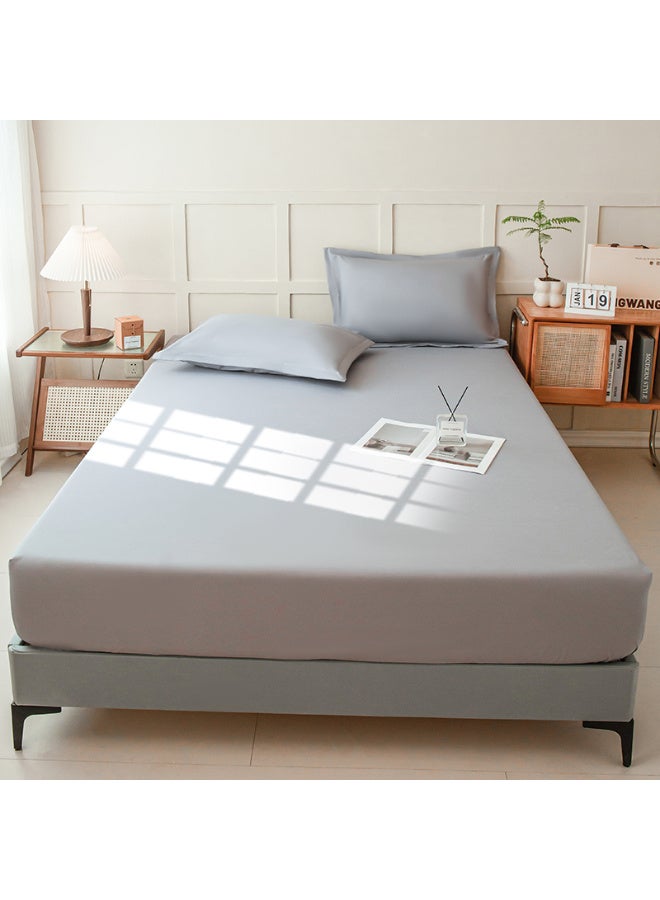 Life Style Plain cotton Fitted Sheet 180cm Set of 3 (2 pillowcases+1 sheet) for Hotels Homes Touristic Villages - Image 2