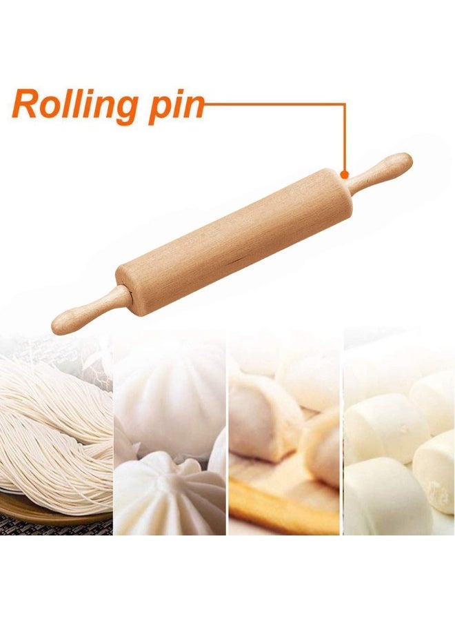Eco-Friendly Wooden Beech Rolling Pin with Wooden Handles for Baking, Pastry Dough Roller, Fondant, Pizza - Image 4