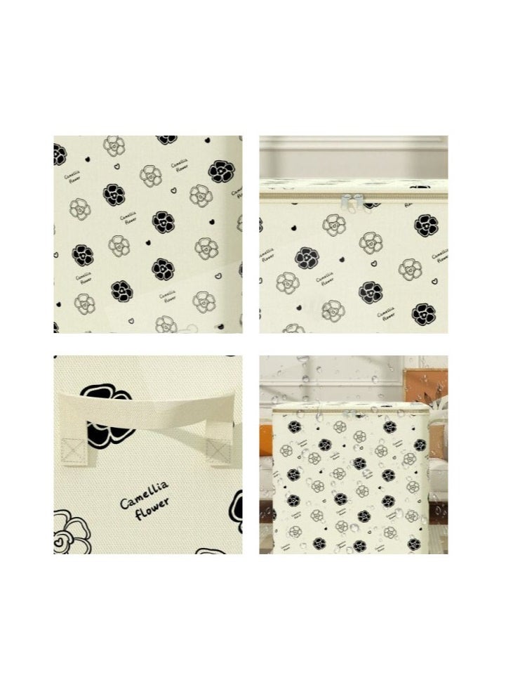 2 Pcs Storage Bags Dust Proof Foldable Closet Organizers Storage Containers with Handle Storage Containers for Bedding Comforters(Beige)