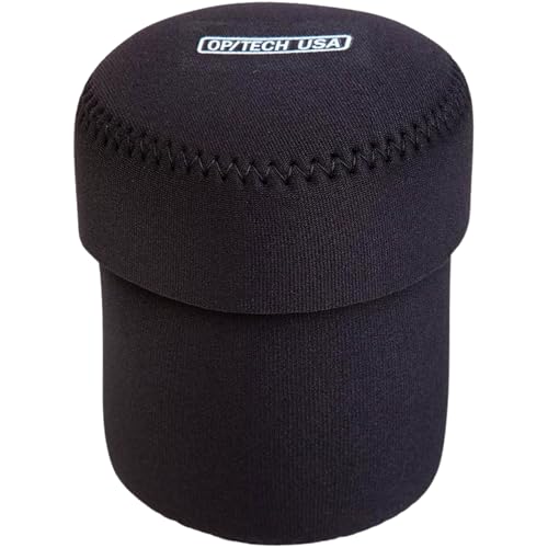 OP/TECH USA Fold-Over Neoprene Lens Pouch – Camera Lens Case for safe Lens Cover storage, Great for Photography & outdoor shoot, Keeps your Lens secure with No-Lose Lid-354 (Black) - Made in USA - Image 1