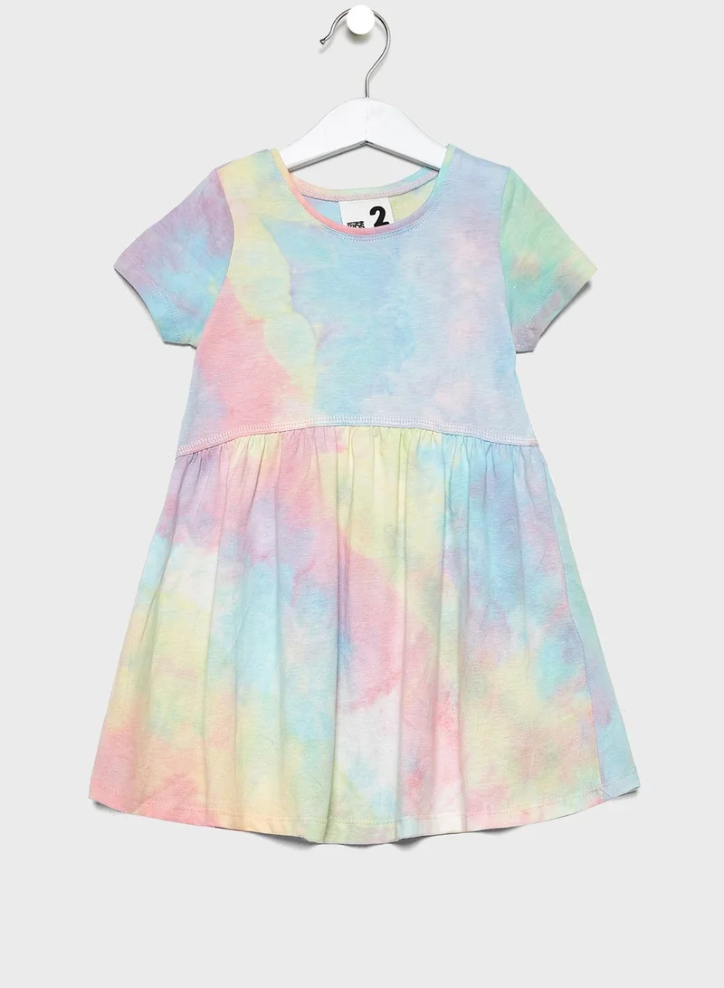 Cotton On Kids Rainbow Tie Dye Dress