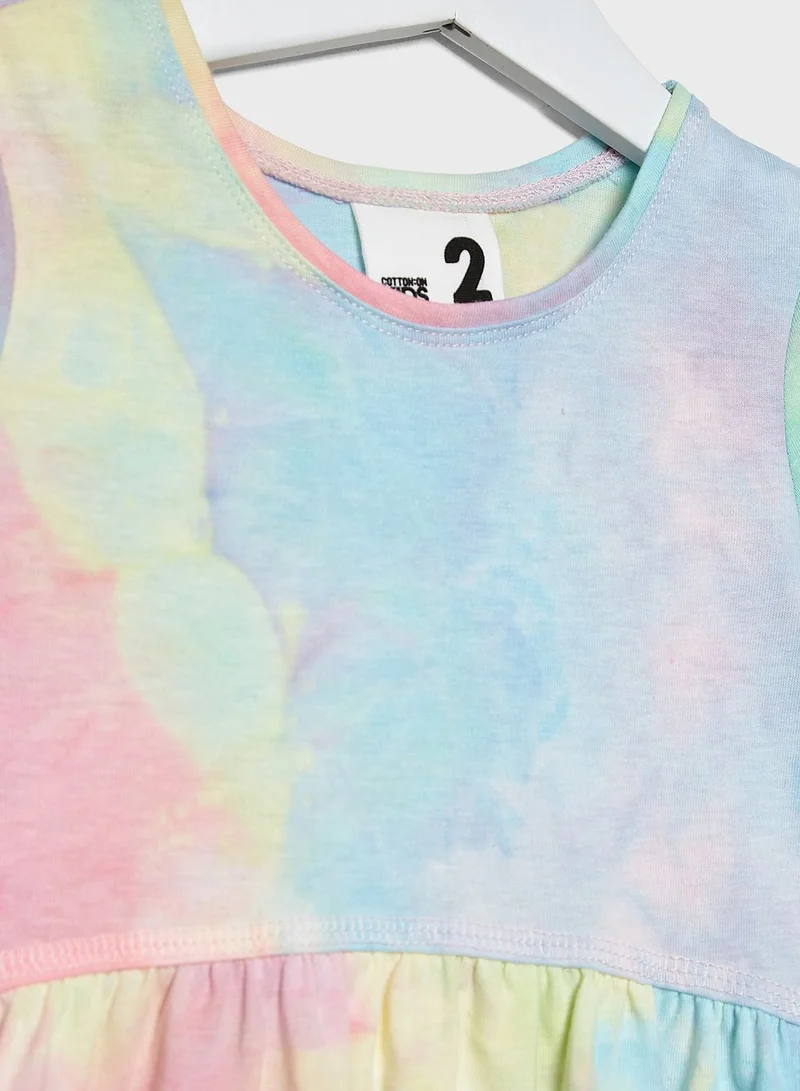 Cotton On Kids Rainbow Tie Dye Dress