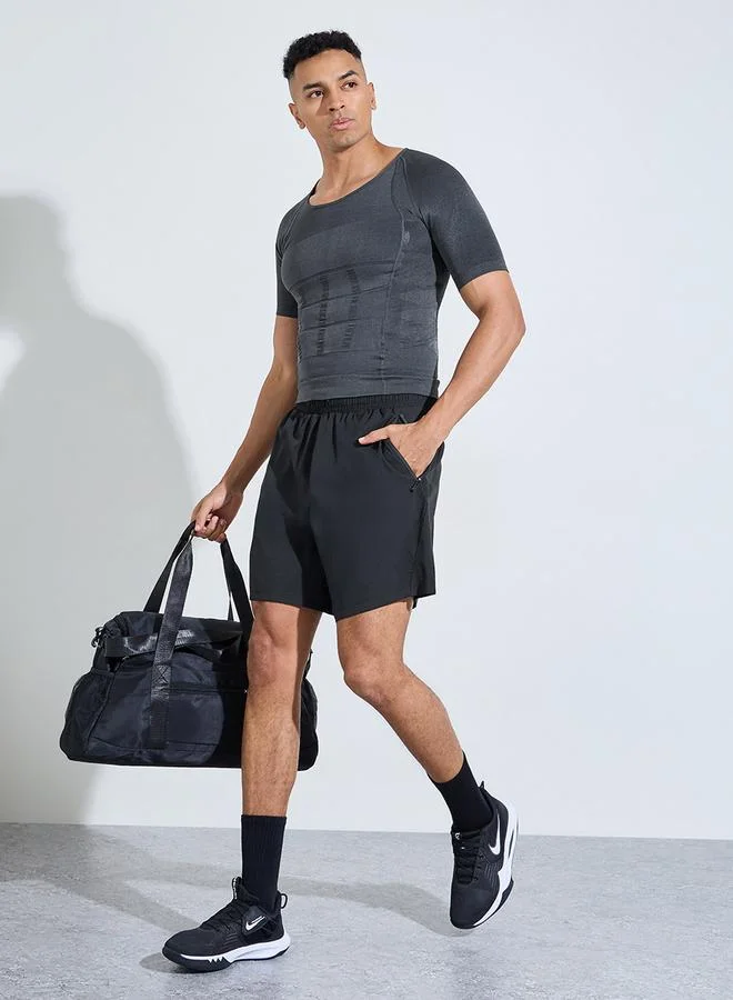 ستايلي اكتيف Grey Solid Slimming Body Shapewear T-Shirt
