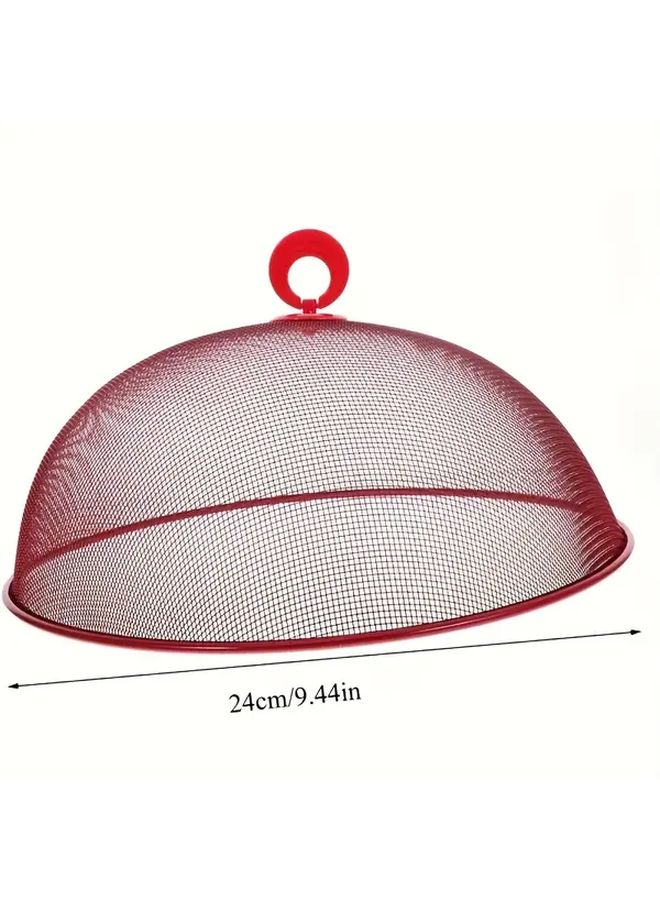 2pcs Red Iron Mesh Food Tent Reusable Kitchen Cover With Handle For Indoor Outdoor - Image 4