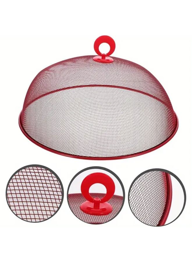2pcs Red Iron Mesh Food Tent Reusable Kitchen Cover With Handle For Indoor Outdoor - Image 5