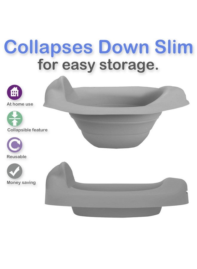 Kalencom Potette Plus Premium Collapsible Reusable Liner with Splash Guard for Home Use with The 2-in-1 Potette Plus Potty and Premium Potty (Sold Separately) (Slate Gray) - Image 3