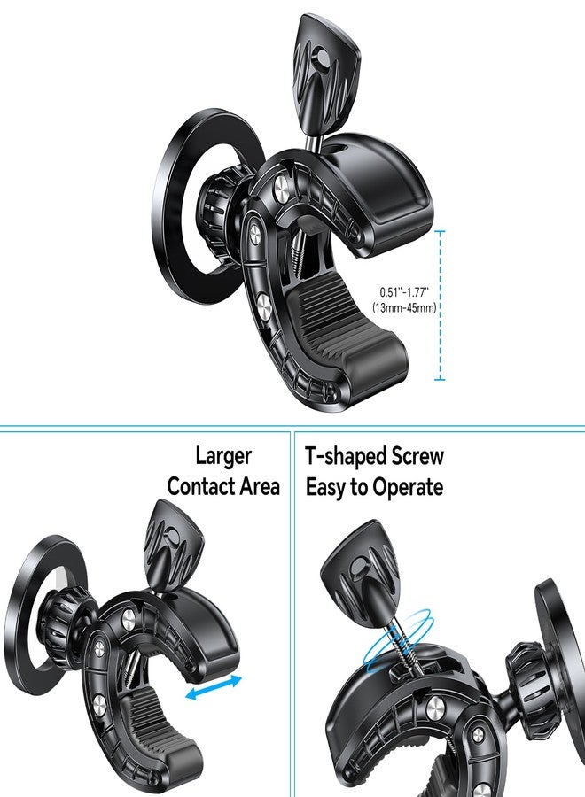 Coolpow Gym Magnetic Phone Holder Mount for MagSafe【Strong Magnets】 Stroller Phone Holder Adjustable Stand Clamp, with Gym Equipment, Stroller, Shopping Cart, Treadmill for iPhone 17 Pro Max 16 15 14 - Image 4