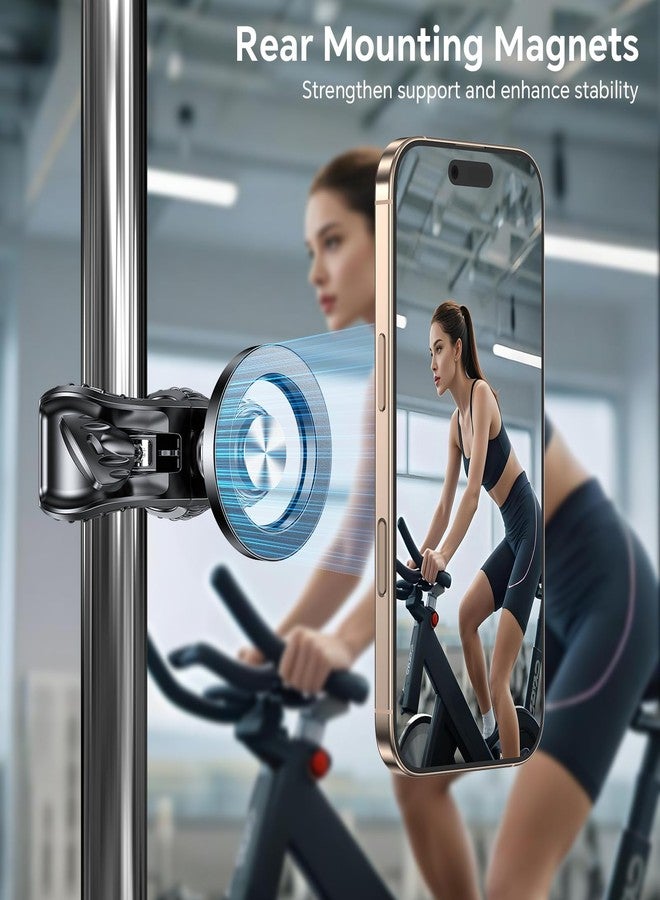 Coolpow Gym Magnetic Phone Holder Mount for MagSafe【Strong Magnets】 Stroller Phone Holder Adjustable Stand Clamp, with Gym Equipment, Stroller, Shopping Cart, Treadmill for iPhone 17 Pro Max 16 15 14 - Image 2